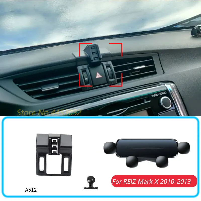 

Car Phone Holder For Toyota REIZ Mark X 2010-2013 Gravity Stand Mount Support Horizontal GPS Mobile Bracket Accessories