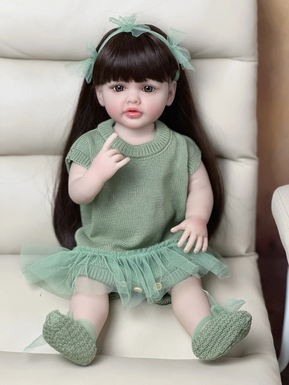 Poupée Reborn Fille Yeux Verts Bébé Ultra Réaliste Nouveau-né Tout