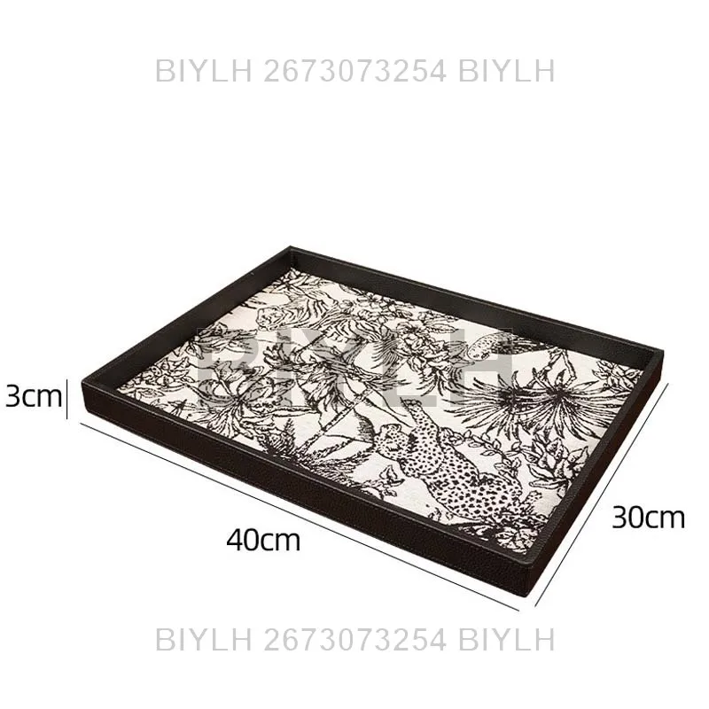 40X30cm Nordic Style Leather Tray Decorative Ornaments for Household Entrance Cabinets Home Living Room Decoration Storage Tray 3