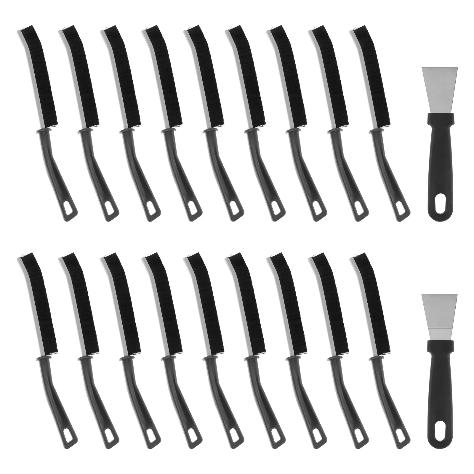 

18Pcs Groove Cleaning Brush Set with 2 Scrapers Hand-held Gap Cleaning Brush Wear-Resistant Window Track Long Cleaning Brush