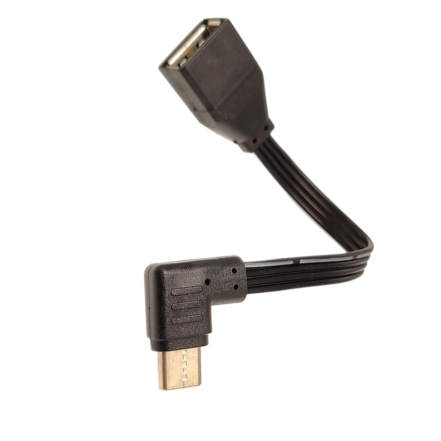 Flat C-type USB to OTG USB cable 90 degree male to 2.0 female adapter Suitable for phones and computers