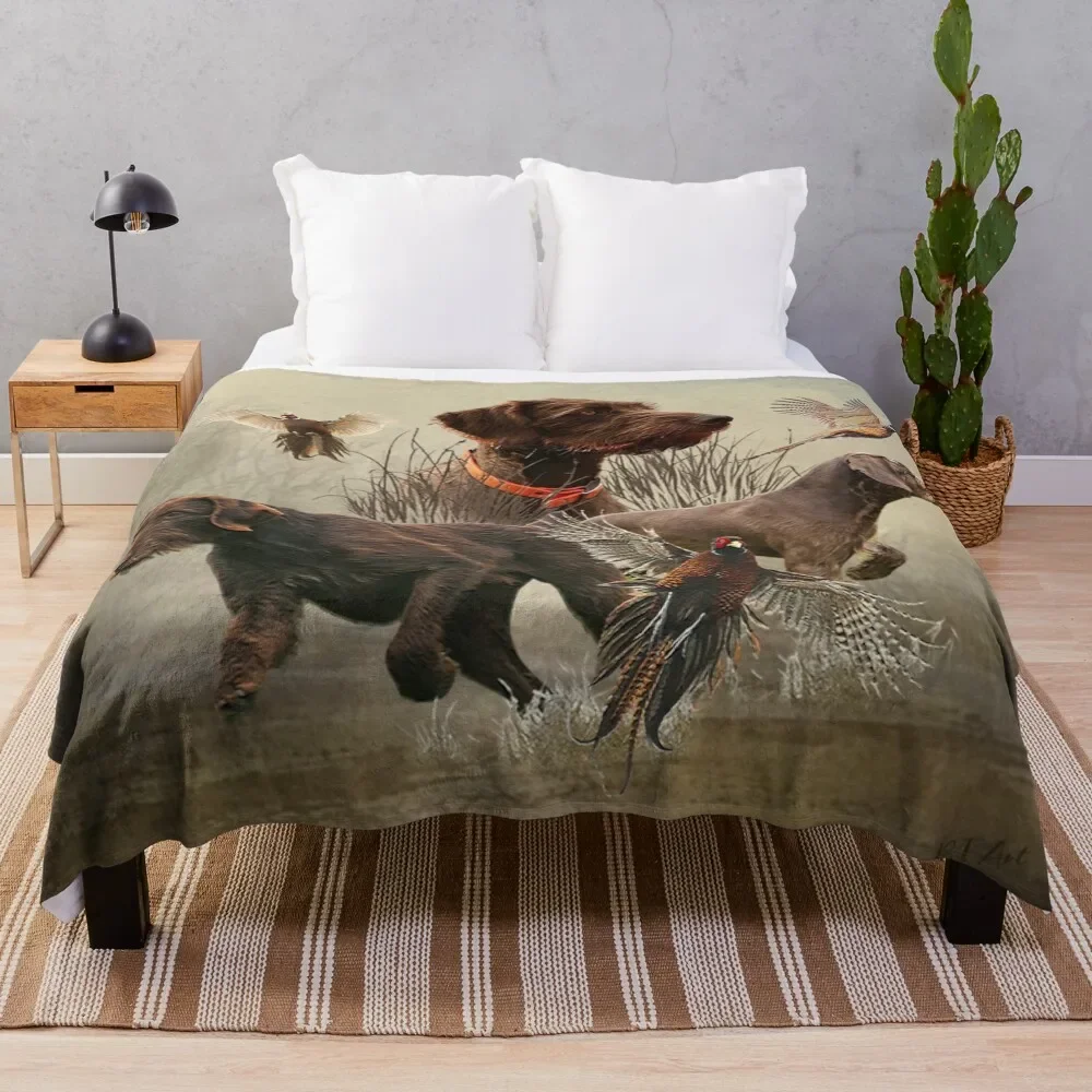 

Pudelpointers Throw Blanket Plush Soft Plush Plaid Flannels Blankets