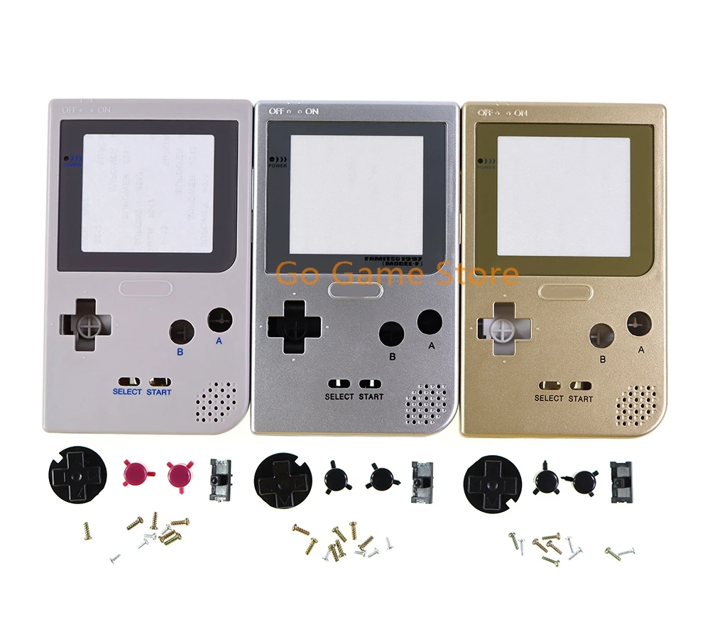 3Set Per Gbp Set Completo Oro Argento Grigio Custodia Shell Cover Per Gameboy Pocket Game Console Case Con Pulsanti