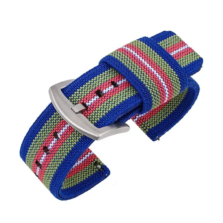 Military-Style Nylon Woven Elastic Watch Band - Army Green