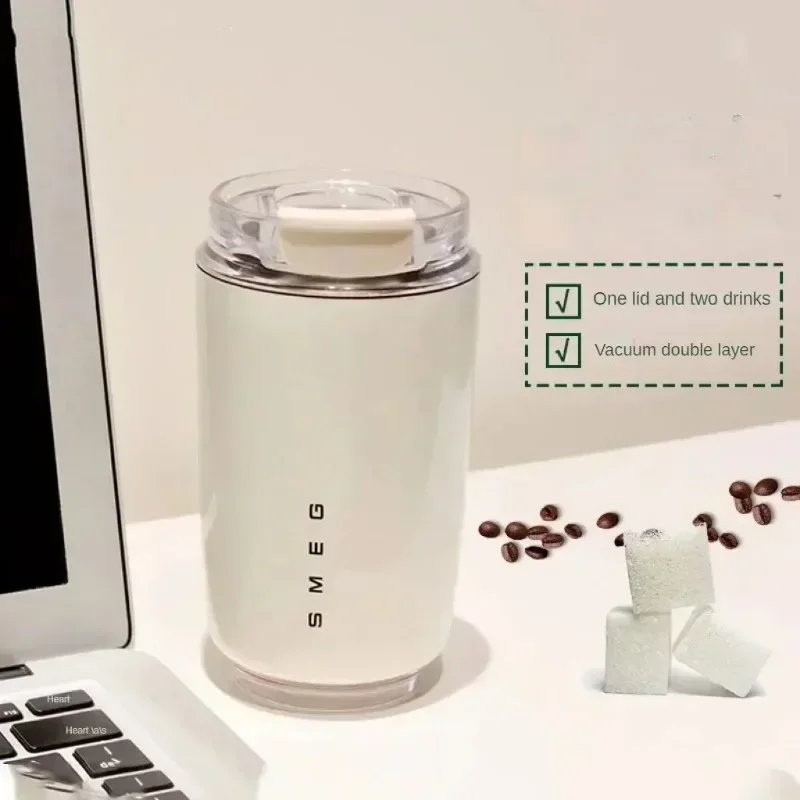 

Термос SMEG, чашка для горячего кофе, изолированная кружка из нержавеющей стали, дорожная кружка, термос для кофе, стеклянная кружка с отсеком, термос для воды и белого цвета