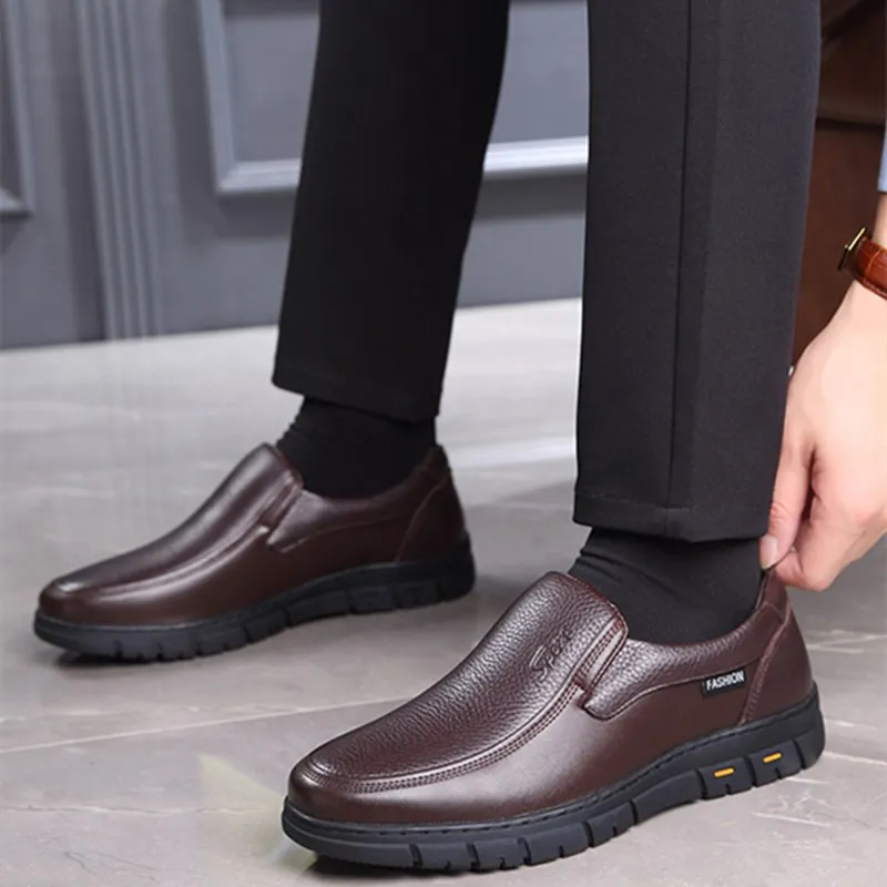 Men's Loafers Genuine Leather Comfortable Anti-Slip Wear-Resistant Soft Casual Shoes-8867 - 3