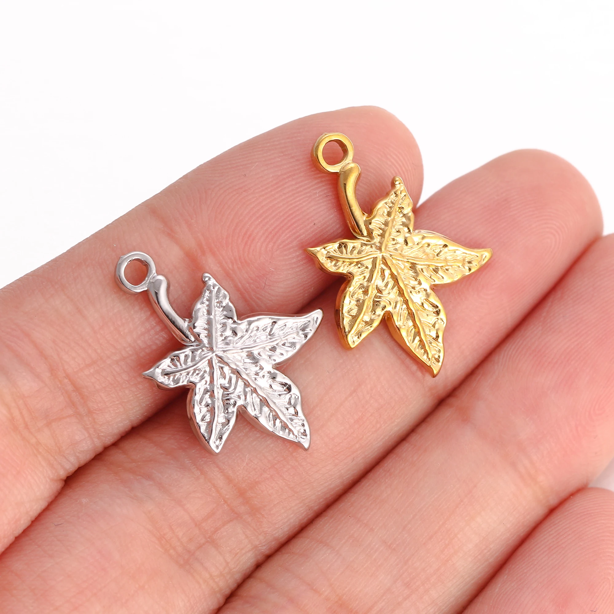 

3Pcs Stainless Steel Plants Leaf Charms DIY Jewelry Making Maple Leaves Pendants Necklace Bracelet Earring Aaccessory Supplies