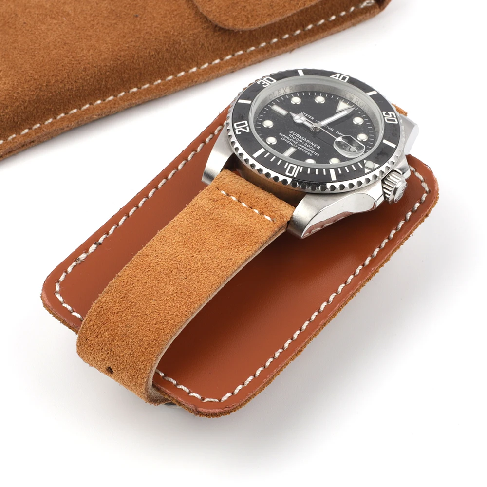 Vintage Suede Leather Watch Box Bracelet Storage Bag Portable Jewelry Leather Watch Case Travel Pouch Pouch Bag Case
