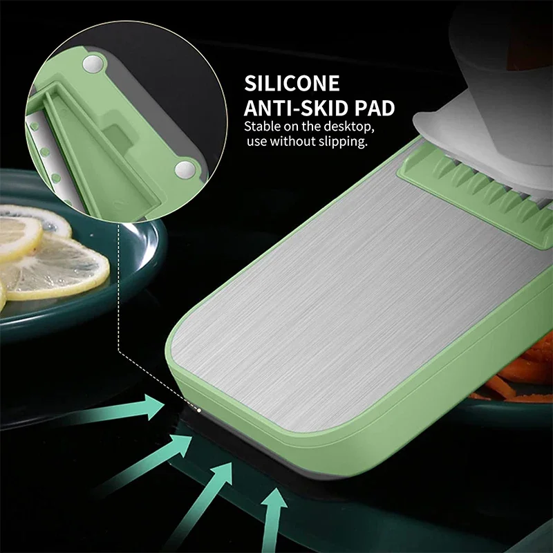 Vegetable Slicer 6-in-1 Veggie Slicer Mandoline 6 Blades to Slice Julienne & Shred Vegetables