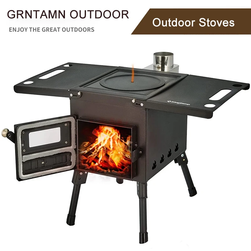 Wood Burning Stove Portable Camping Wood Stove With 4 Stainless Steel