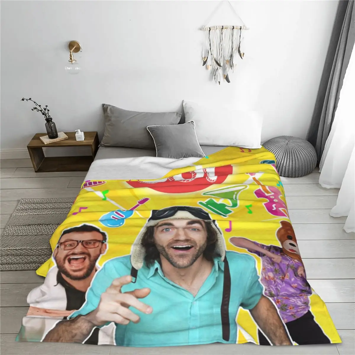 Danny Go Cartoon Music Education Fleece Throw Blankets Dance Blanket for Sofa Couch Warm Bedspreads Quilt Breathable 2