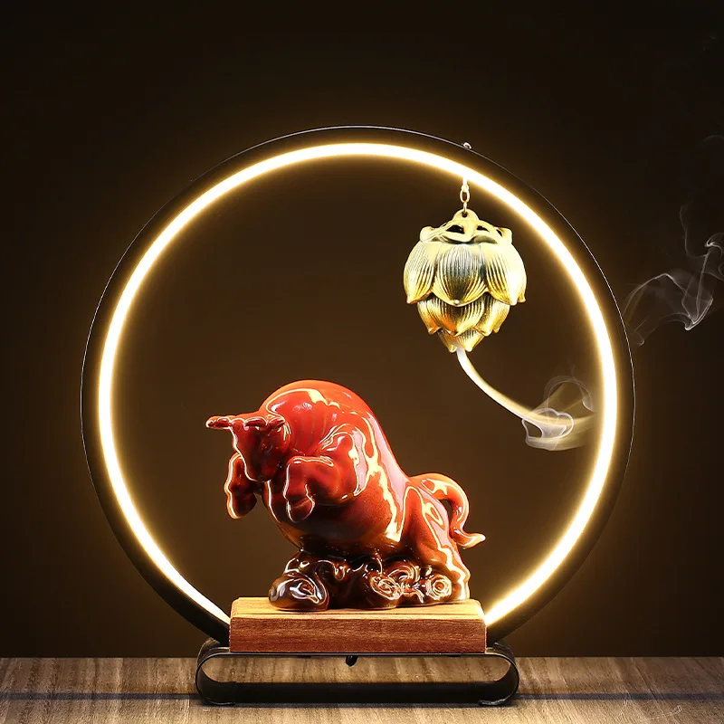 

Light Luxury Handicrafts Ceramics Majestic Home Decoration Desk Decoration Waterfall Inverted Incense Table Personal Gift