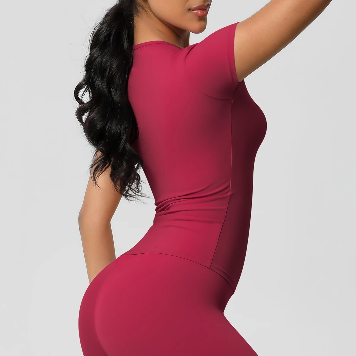 High Elastic Dry Fit Sports Top - Womens Breathable Gym T-Shirt