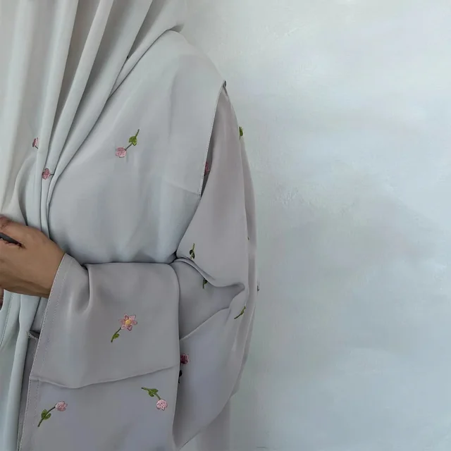 Abaya en mousseline de soie pour femmes, Kimono ouvert, Robe de Turquie, Eid Ramadan, Kaftan, Cardigan musulman, Manteau, Islam Vêtements, Robe arabe Jalabiya, Noir