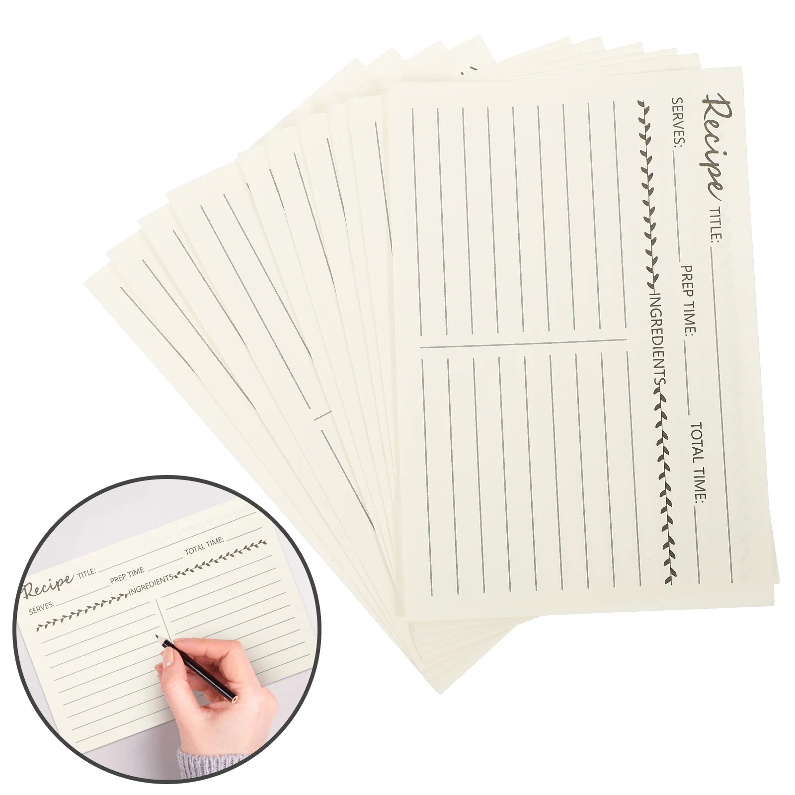 

10Pcs Compact Recipe Cards Daily Use Recipe Papers Household Recipe Card Sheets