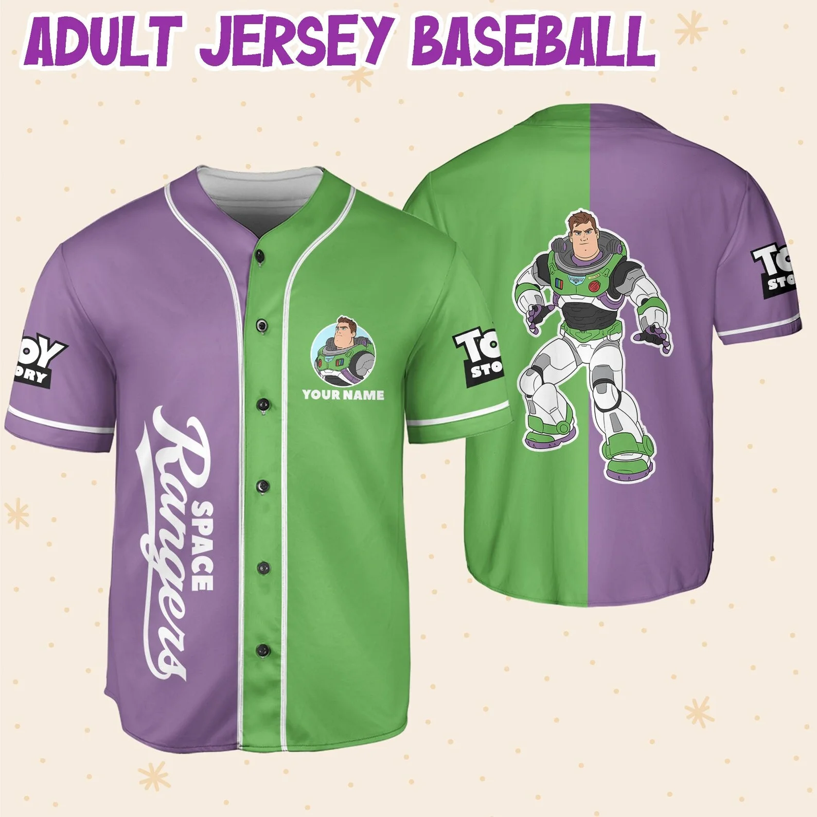 

Toy Story Baseball Shirt 2023 New Buzz Lightyear Baseball Jersey Disney Custom Name Men's And Women's Shirt