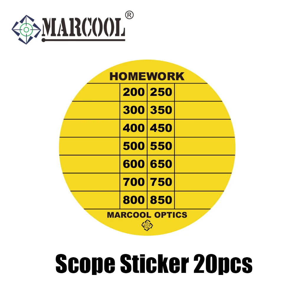Marcool Scope DOPE Sticker Scope Sticker Recording drop Yellow 10pcs/20pcs 5