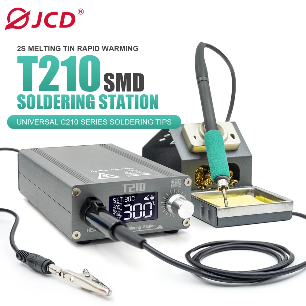Estación de Soldadura Inteligente JCD T210, Equipo de Soldadura Digital, Máquina de Soldar para Reparación de PCB de Teléfonos Móviles, Herramientas Electrónicas, Punta C210