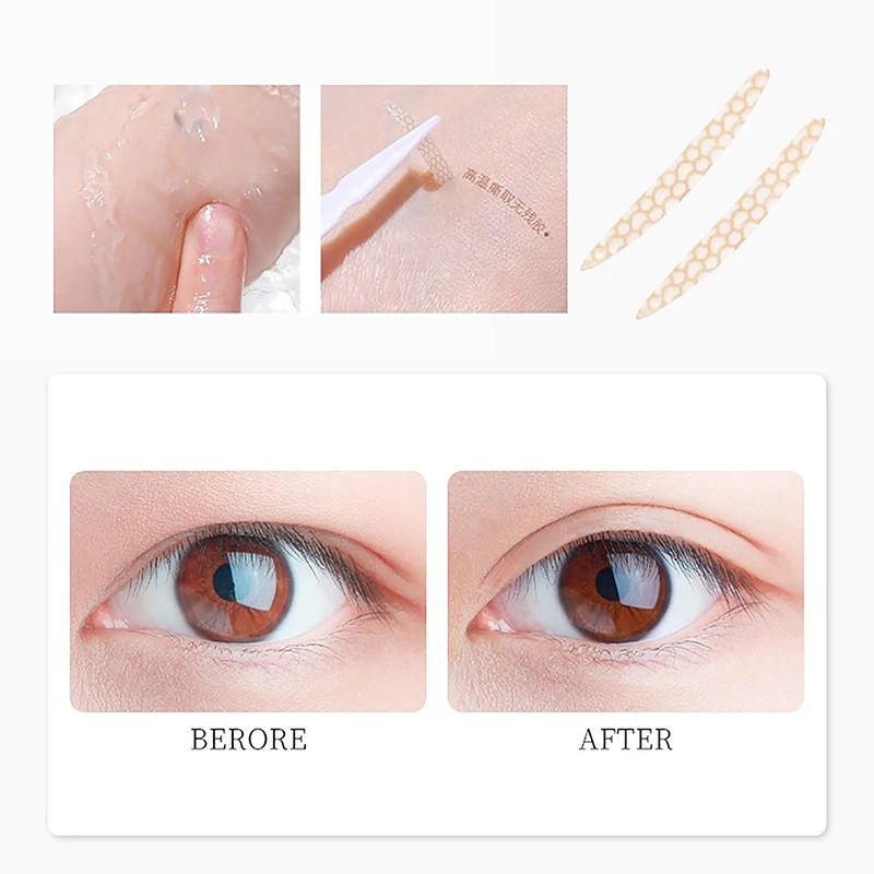 Double Fold Eyelid Tape 90Pcs Double eyelid tape Invisible Double Eyelid Self-Adhesive Stickers Lace Eye Lift Strip Gauze Mesh-Lace Tape Eye Tape Tool