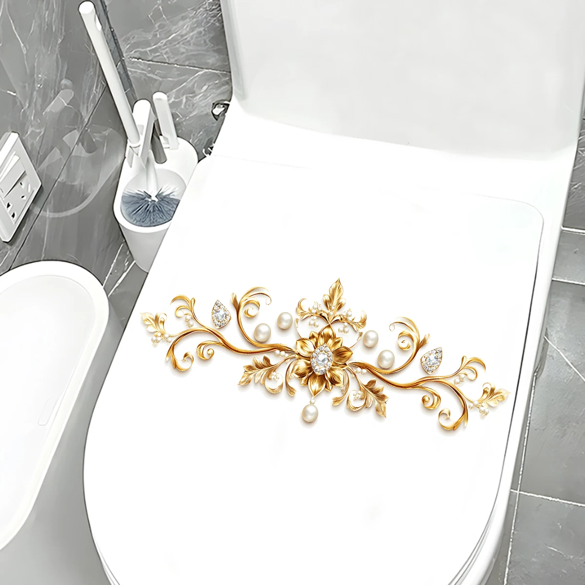 Toilet Stickers Crown Bathroom Toilet Bucket Decorative 1PC