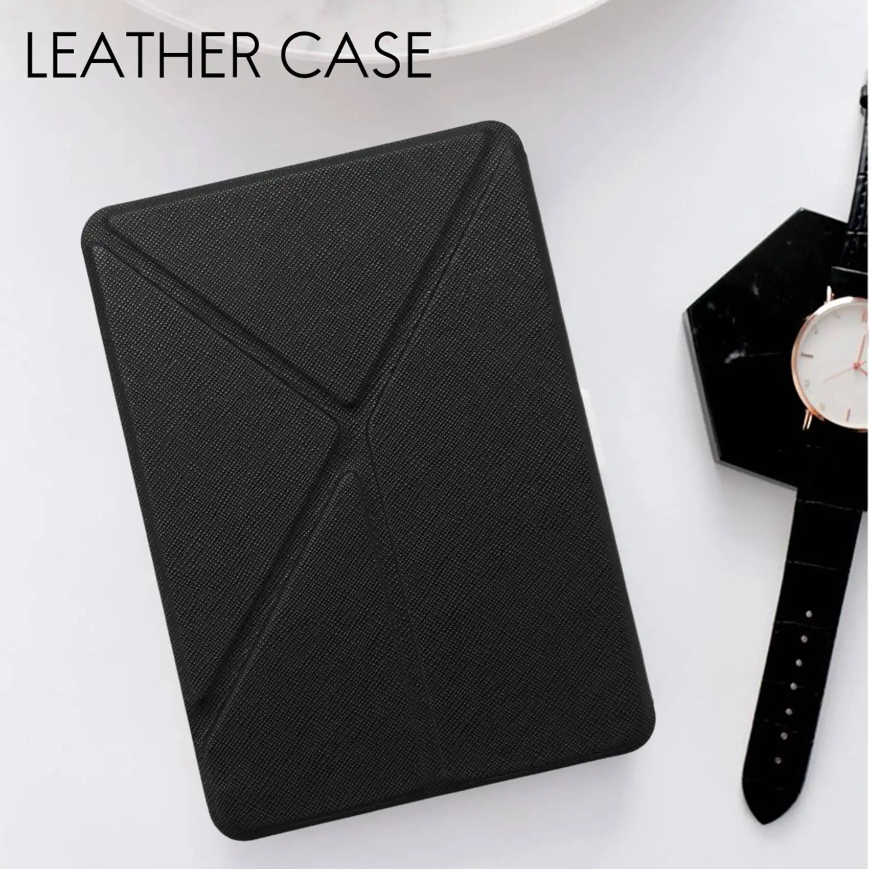 

PU Leather Stand Case for Amazon Kindle Paperwhite 4 6 Inch 10Th 2018 Release E-Reader Cover Generation Black