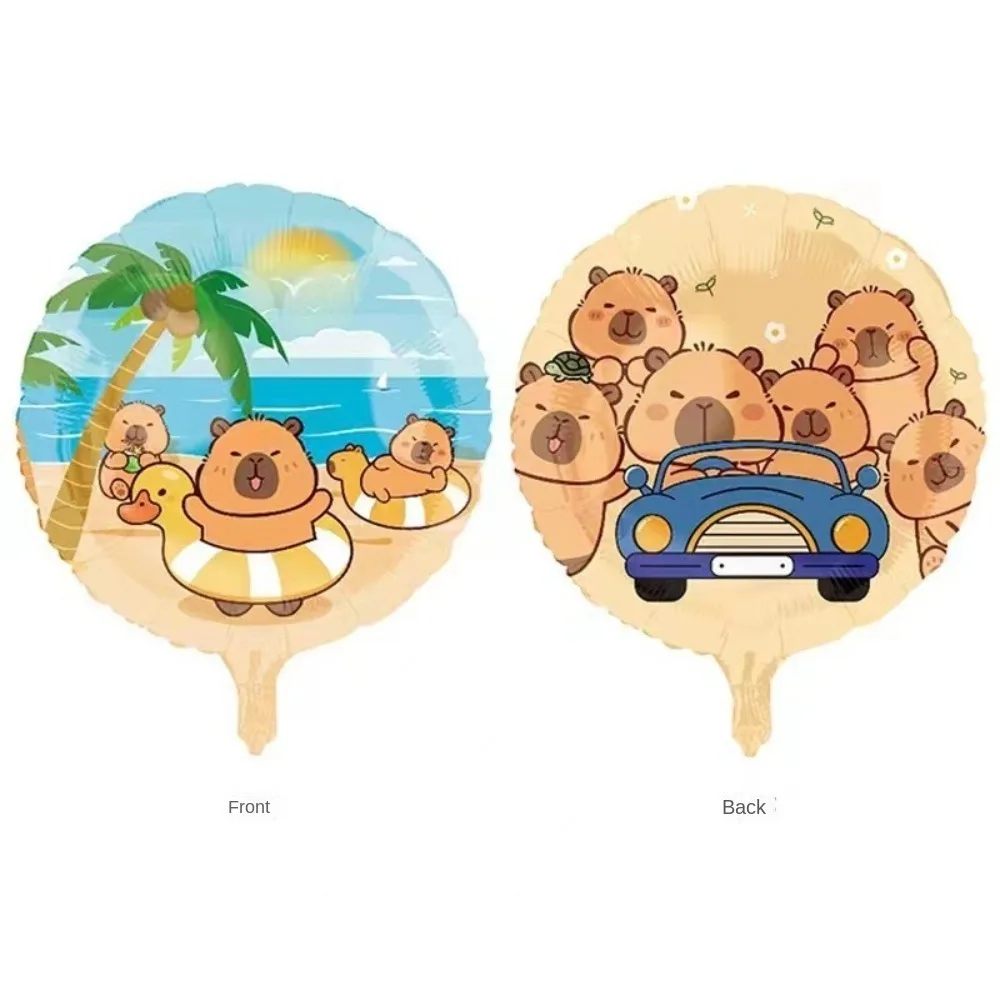 5 adet büyük kapibara balonlar hayvan sevimli gine domuzu folyo balonlar mutlu doğum günü partisi dekoru şişme oyuncak