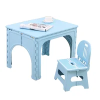 Kids Plastic Folding Table and Chairs Set Children's Home Writing Tables Outdoor Portable Foldable Desk Kindergarten Furniture