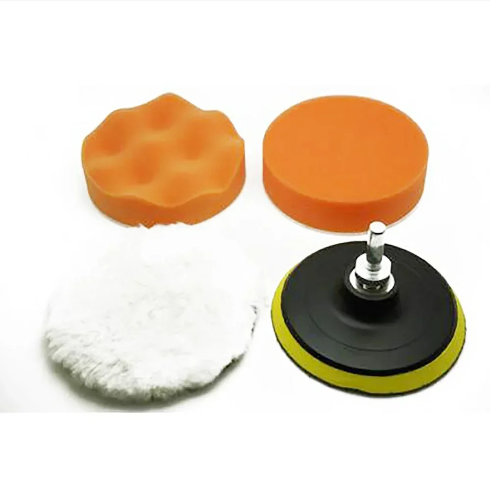 Drill ing pad Kit Polishing Adapter Car Polisher Sponge Set 4'' Automotive Car Detail Care Supplies Portable