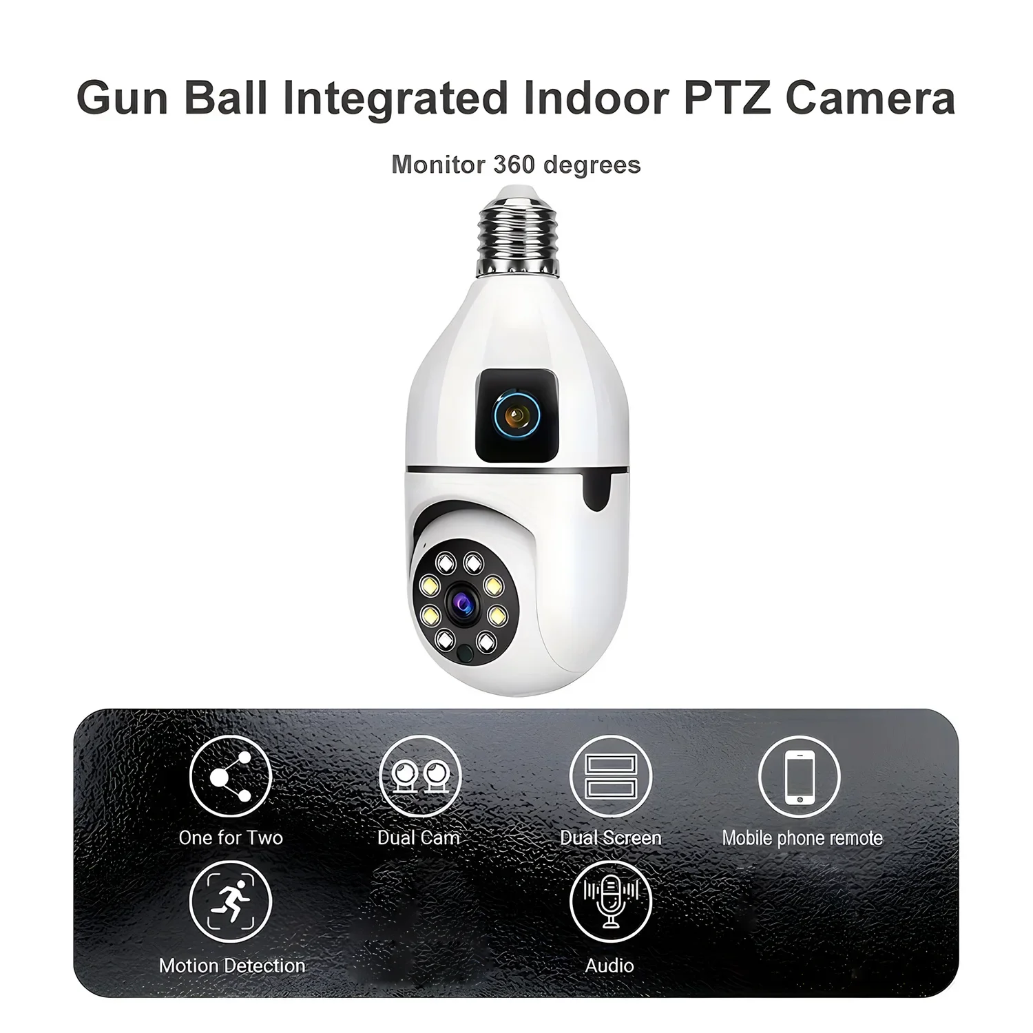 2MP E27 Bulb Surveillance Dual Lens Camera Night Vision Full Color Automatic Human Track Security Monitor Wifi Camera 2
