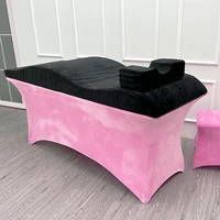 Wholesale Beauty Salon Curved Extension Lash Bed Topper Velvet Massage Table Eyelash Mattress Bed for Beauty Salon  Customized 1