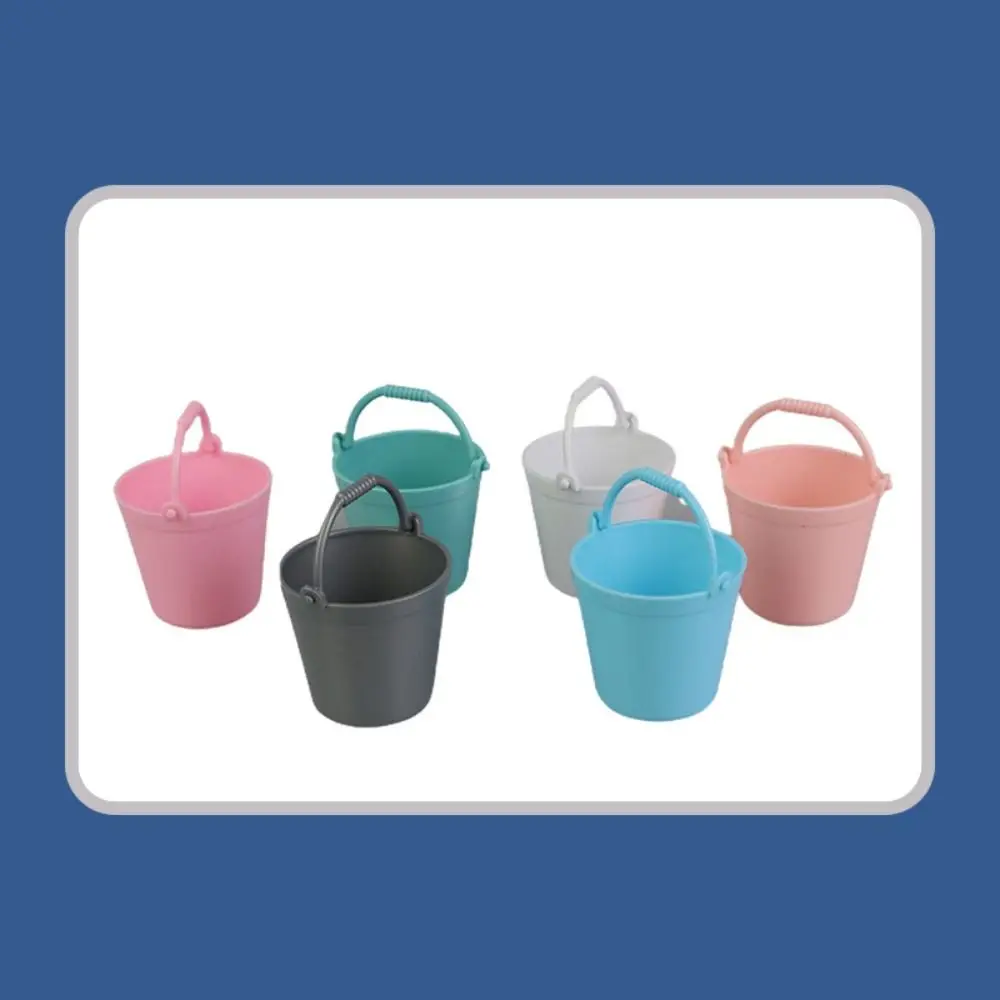 Miniature Simulation Water Bucket Mini Decor Multi Color Dollhouse Mini Water Bucket Accessories ABS Kitchen Pretnd Play Bucket