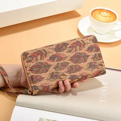 Elegant PU Cork Grain Long Zipper Wallet & Mobile Phone Bag (Style1)