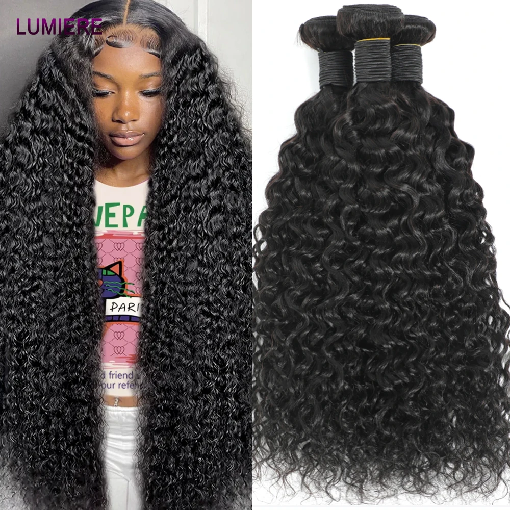 30 40 Inch Water Deep Wave Hair Bundles Malaysian Human Hair Bundles Deep Curly Hair 1/3/4 Bundles Remy Hair Weave Extensions