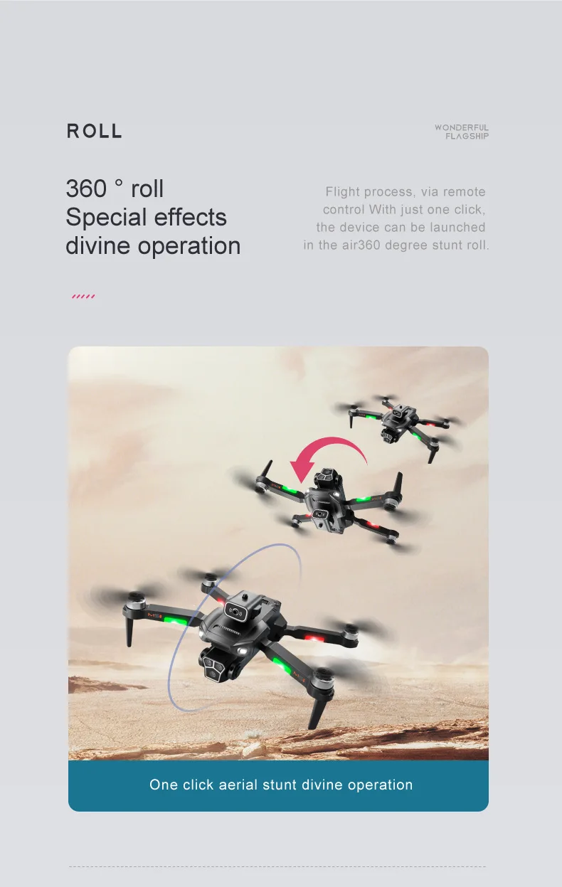M1s Pro Drone 4K Professional Triplecamera Obstacle Avoidance Aerial Photography Dron Brushless RC Remotecontrolled Aircraft Toy