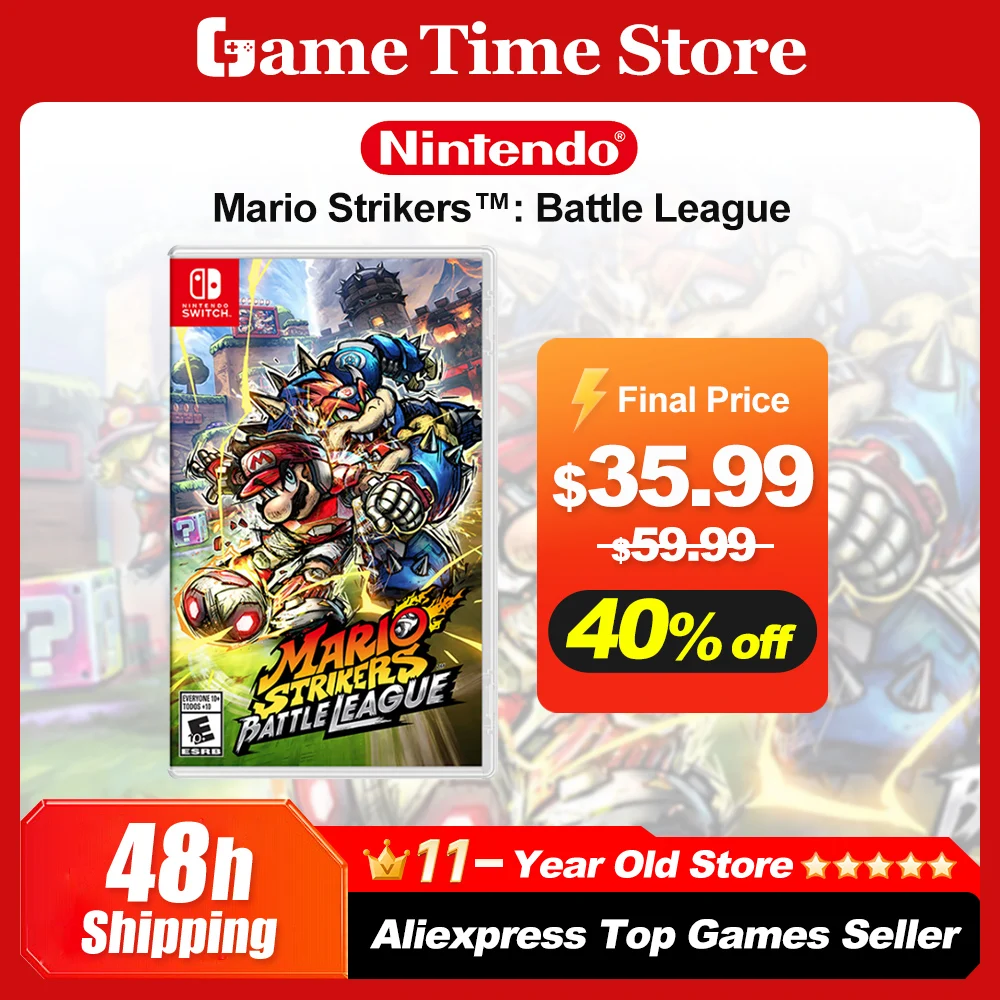 Mario Strikers Battle League Nintendo Switch, offres de jeux, carte de jeu fongique officielle pour console Switch OLED Lite, 100%