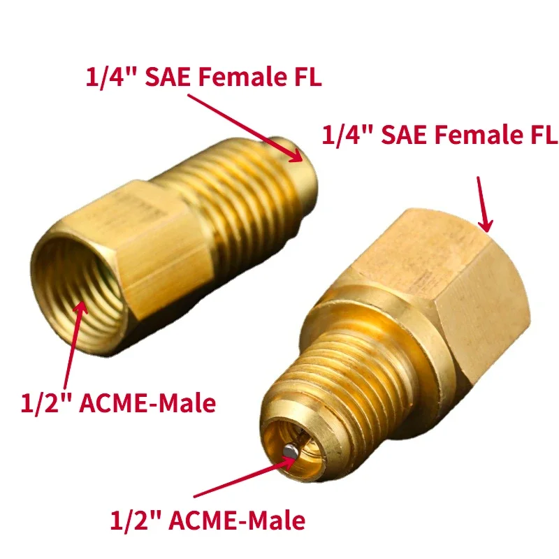 R410a 어댑터 5/16 SAE F 퀵 커플러 - 1/4 SAE M 플레어 5/16 SAE M - 1/4 SAE