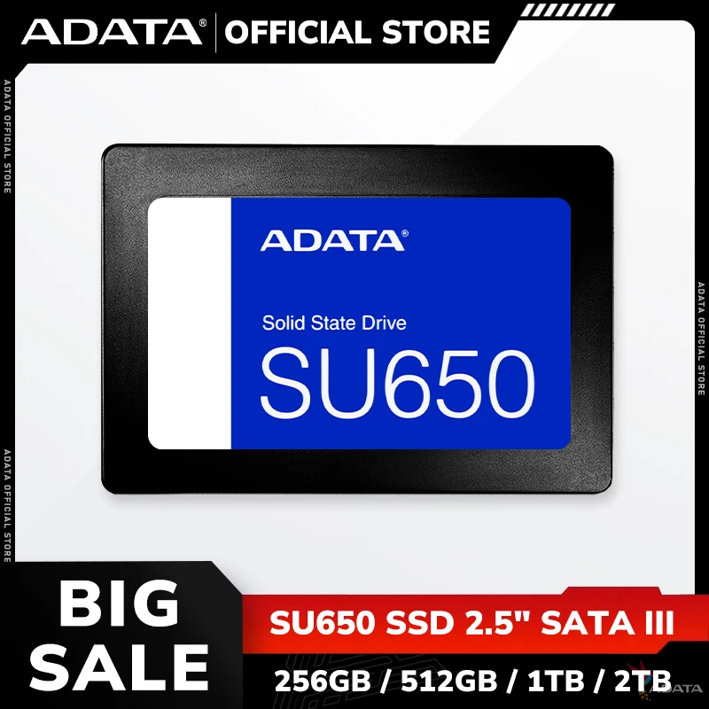 ADATA SU650 3D NAND SSD 2.5” SATA III Internal Solid State Drive