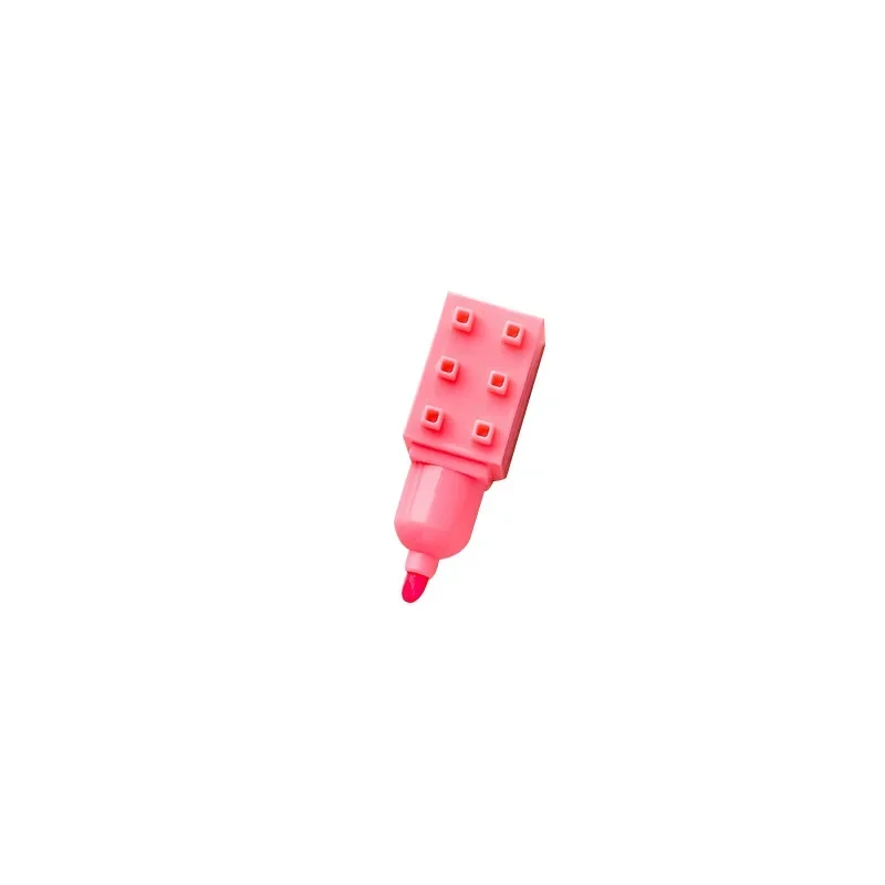 분리형 빌딩 블록 형광펜, 아트 페인팅 마커 펜, 학생 문구 용품, 6 가지 색상, 1 개, 2 개