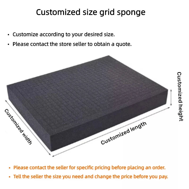 Pre-Cut Flight Case Transport System, Insert Grid Sponge, High Density, Pick Pluck, Espuma de Sombra Precortada para Toolbox, Hard Case