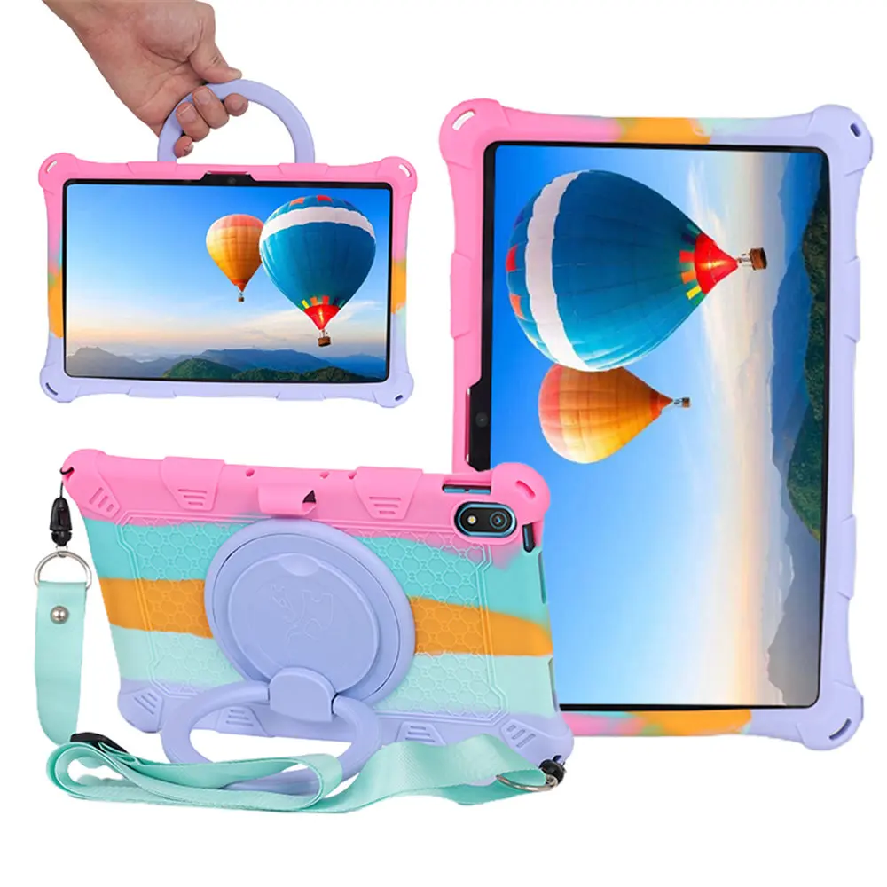 360° Rotating Soft Silicone Kids Safe Tablet Case with Full Body Protection and Stand