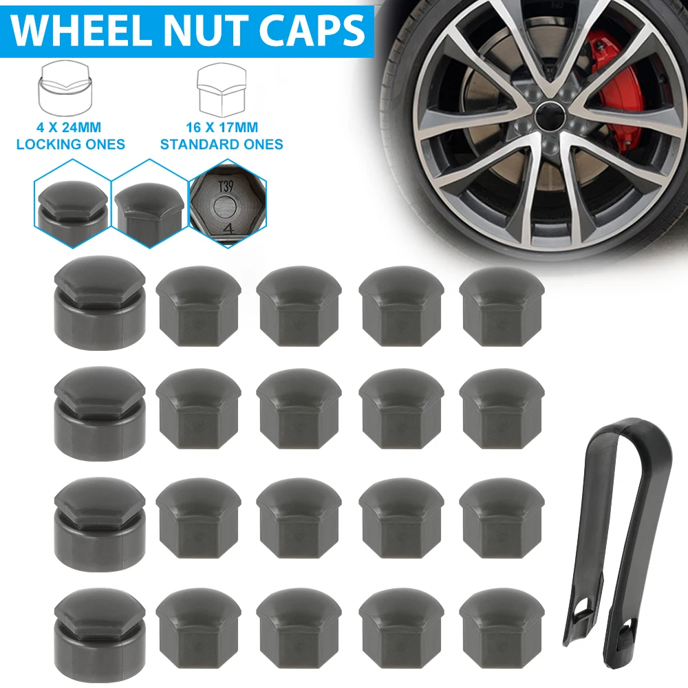 20x 17mm 24mm Wheel Nut Caps Bolt Covers Universal for most cars For Audi For VW Nissan BMW Mercedes-Benz MINI