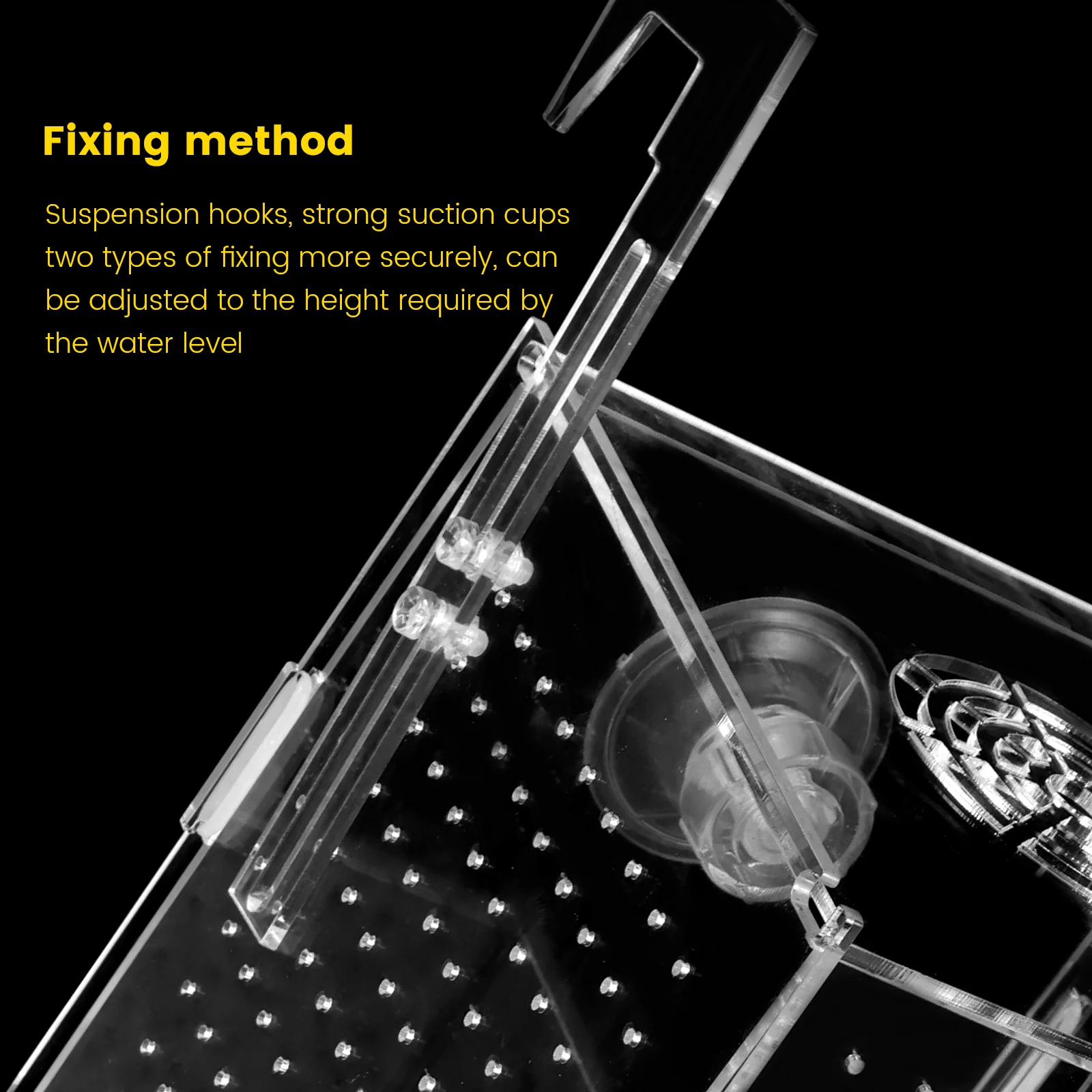 Fish Breeding Box Transparent Fish Breeding Box Acrylic Fish Isolation Hatchery 3 Grids Aquarium Incubator Box with Suction Cups and Hooks