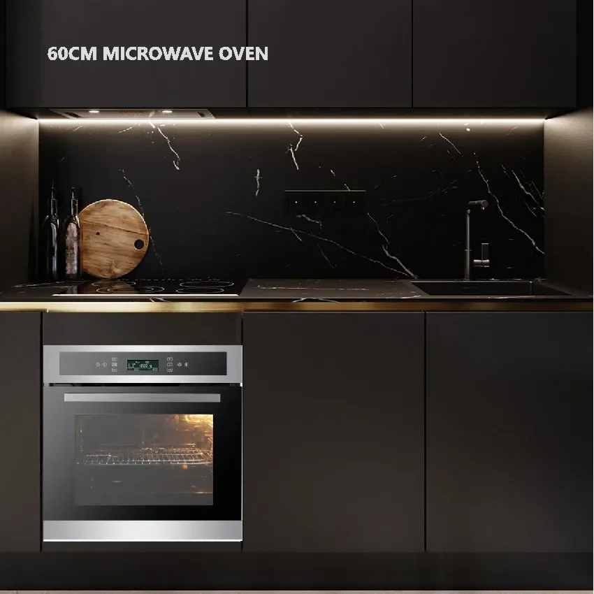 Black Glass Microwave with Grill 60cm 73L  Full Touch Built-in Microwave Oven 2