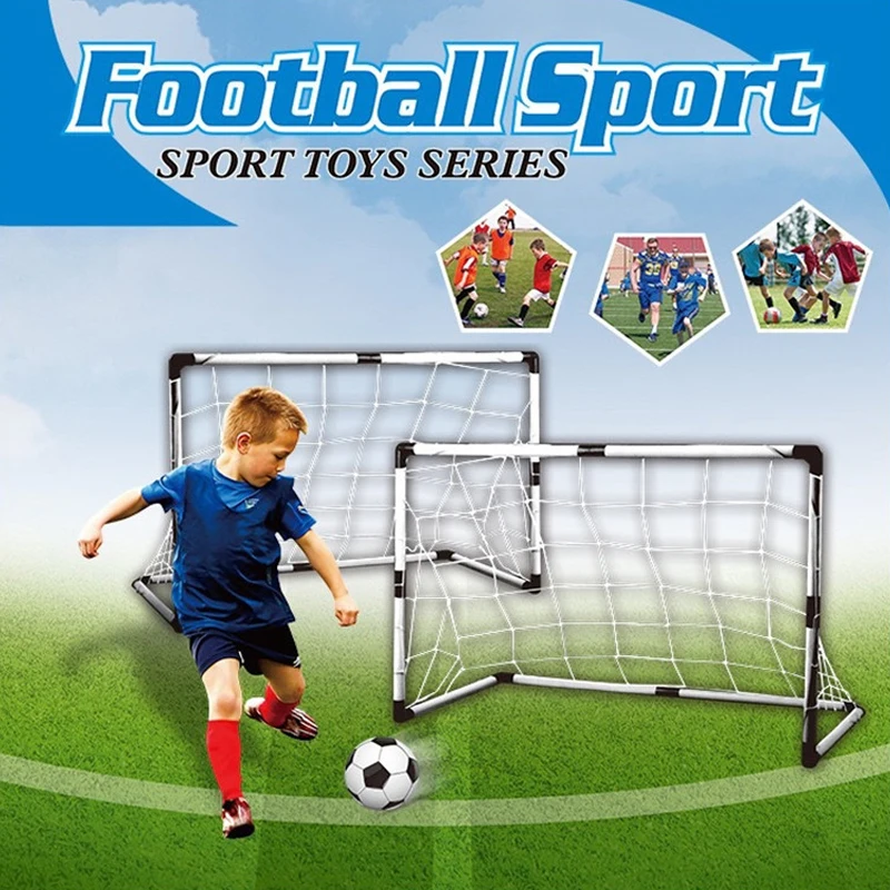 

Mini Folding Football Soccer Goal Post Net + Pump Home Indoor Outdoor Sport Training Game Equipment Children Portable Toys Gifts