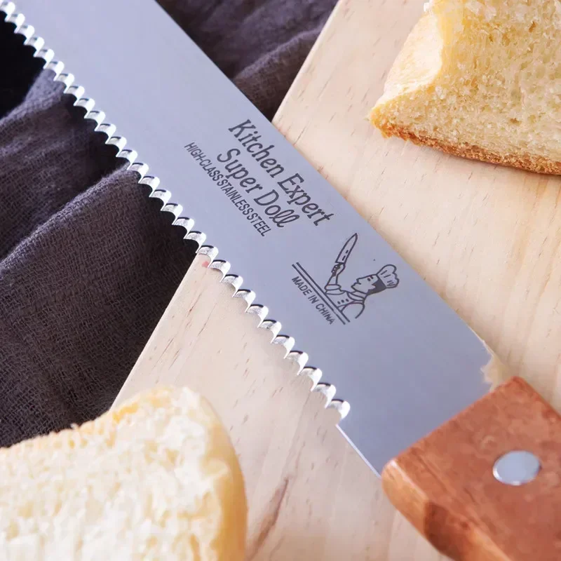 Baking Tool Baking Accessories Bread Cutter 10 Inch Serrated Bread Knife Cake Cutting Knife Long Baguette Cutter Stainless Steel Loaf/Bread Slicer/Slicing