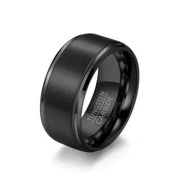 Anello in acciaio al tungsteno di alta qualità da 6/8/10 mm per uomo Accessorio classico fede nuziale in acciaio inossidabile Gioielli sportivi casual 1