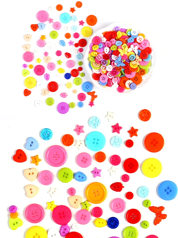 Description Picture 4 of item100PCS Colorful Mixed Resin Buttons Rotundity Household Handmade DIY Sewing Supplies Clothing Accessories Material Bags TMZ