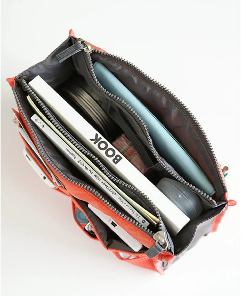 Organizer Insert Bag Women Nylon Travel Insert Organizer Handbag Purse Large liner Lady Makeup Cosmetic Bag Cheap Female Tote 2