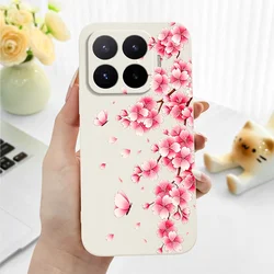 Floating Petal Silicone Phone Case - Elegant and Durable Design for Xiaomi 14T (White)