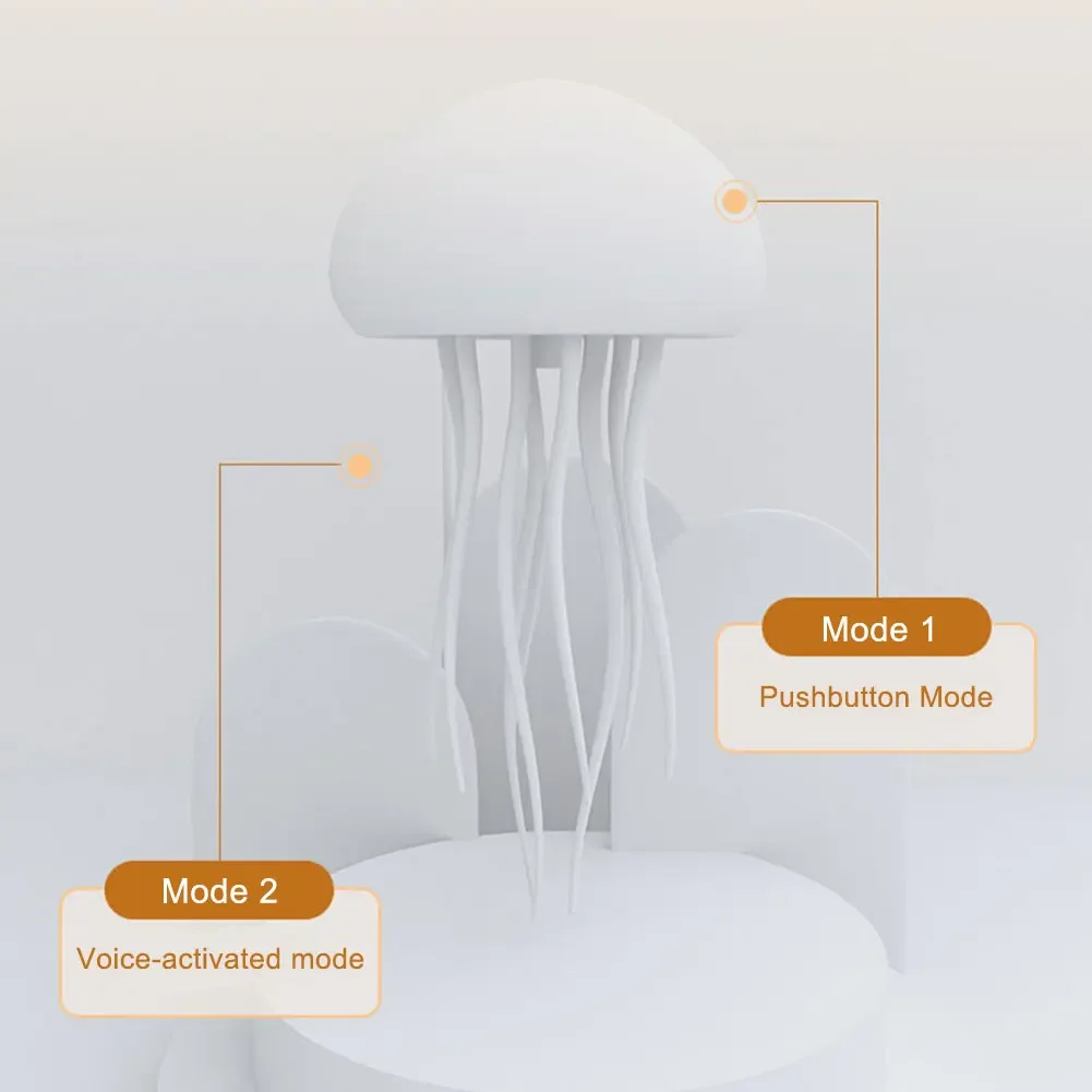 Cartoon Dancing Jellyfish Night Light RGB Gradient Cute Jellyfish Bedside Lamp Voice Control Type-C Charging LED Night Lamp 4